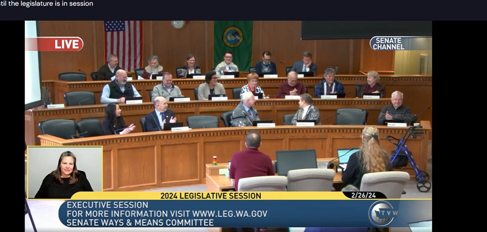 Today, members of the Ways &amp; Means committee are honoring Senator Van De Wege's last Ways meeting by all dressing like him. The sweater game is strong this morning.