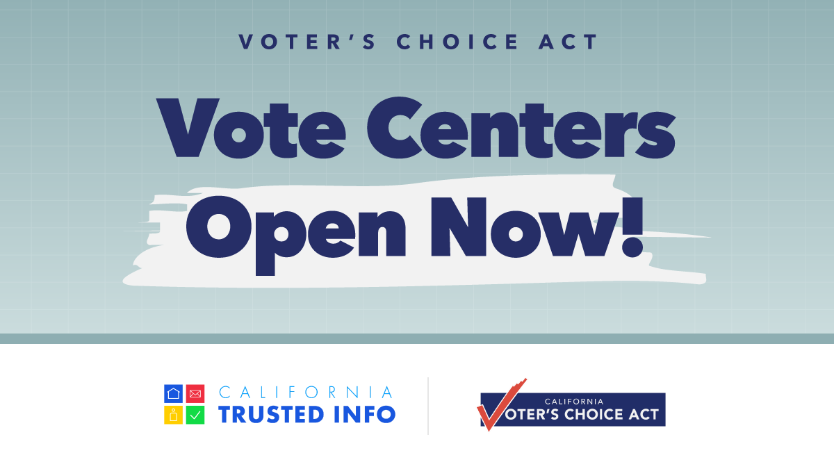 Hey VCA County voters - skip the line and vote early at a vote center for the March 5, 2024 Primary Election! Visit CAEarlyVoting.sos.ca.gov to find an early voting location near you. #CATrustedInfo2024 #VCA #MoreDaysMoreWays #VoteSafeCA