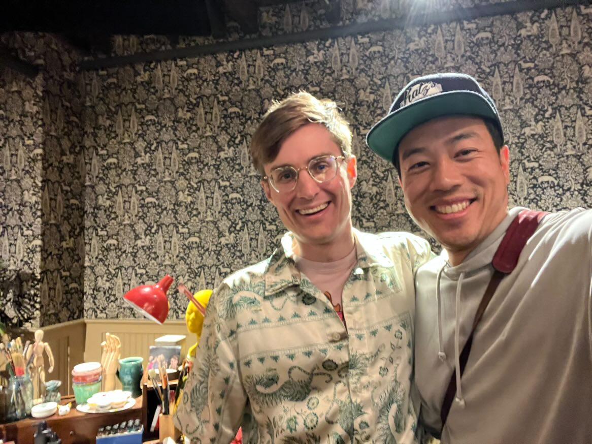 riot_prism's tweet photo. The team took such care in setting up Easter eggs and secrets throughout this one. Enjoy some bts photos with our writer, @skwestwrites and the EP at midnight bloom, Brian Joe, a long time pal. https://t.co/2S9lJpLezq