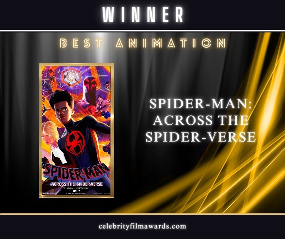 CFACelebrity's tweet photo. 2024 CFA Winner for Best Animation  #SpiderManAcrossTheSpiderVerse  https://t.co/YEv8Uq9hpF https://t.co/PhjEyTcY6Z