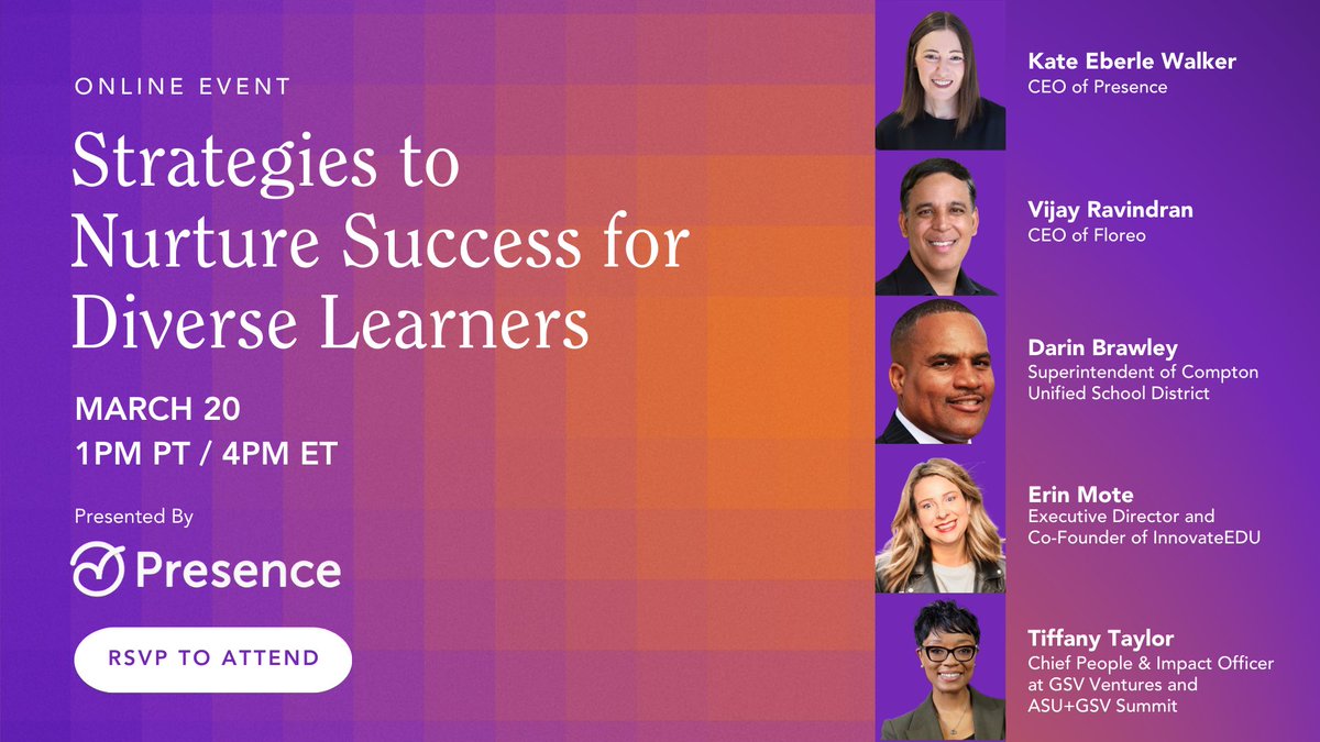 Save the date 🗓️ for a special webinar with ASU+GSV! Join us for an engaging conversation with district leaders and EdTech innovators as we discuss the longstanding, compounding issues facing special student populations. Click here to register: gsvventures.zoom.us/webinar/regist…