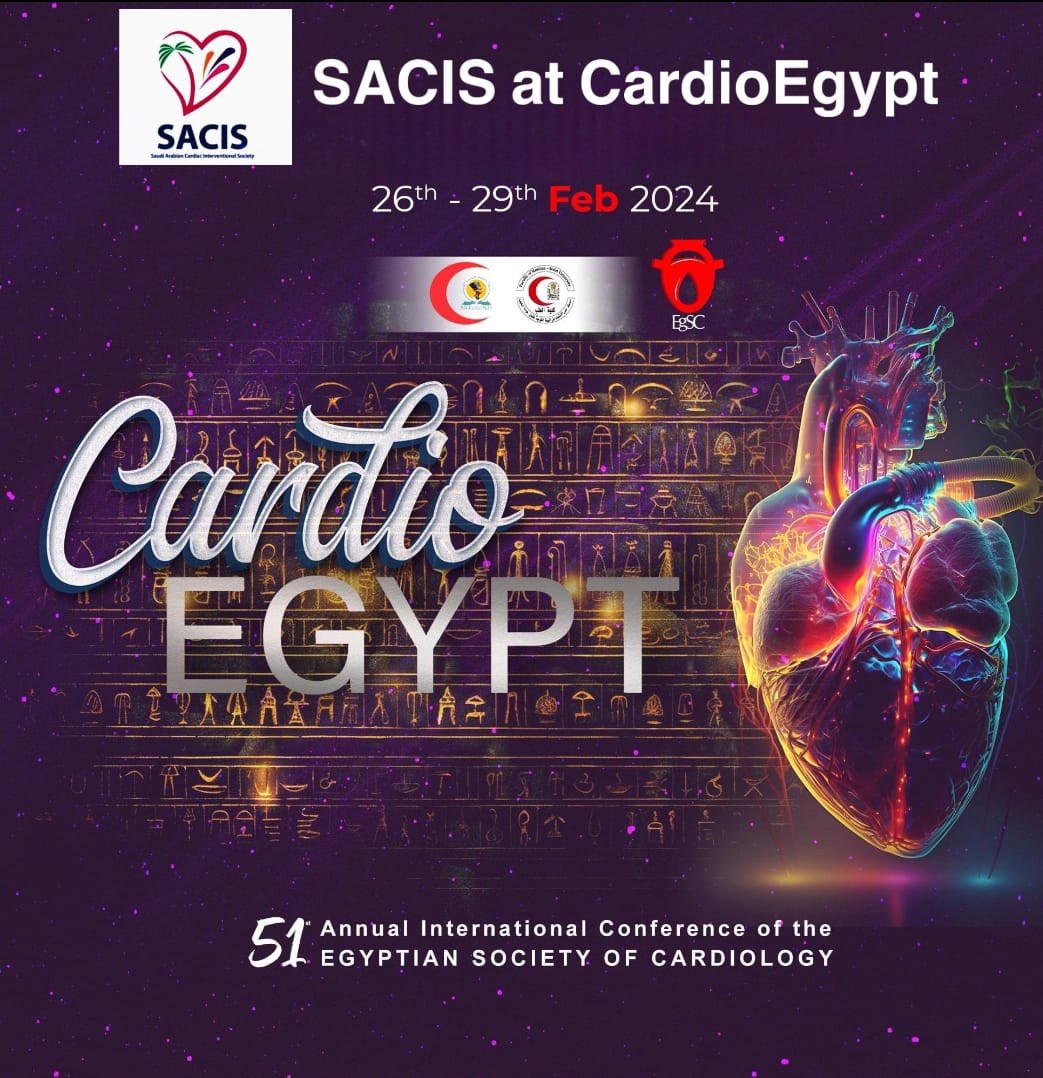 SACIS continues to fortify its collaborations in scientific forums at the regional and global levels

We are honored to accept an invitation from the Egyptian Society of Cardiology to its prestigious annual conference, “CardioEgypt 2024,” which will begin tomorrow in Cairo,