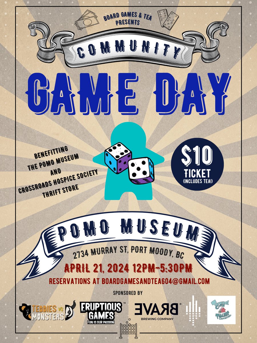 PoMo Museum (@pomomuseum) on Twitter photo Board Games & Tea will be hosting some more community game days! Have fun getting to meet new people and try some new games. reserve your spot at boardgamesandtea604@gmail.com. Board Games & Tea will be hosting some more community game days! Have fun getting to meet new people and try some new games. reserve your spot at boardgamesandtea604@gmail.com.