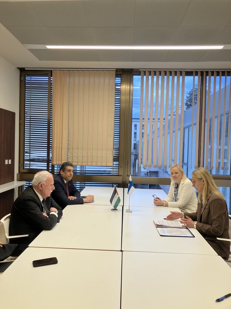 Good to sit down with Palestinian FM Malki on the pressing need for a humanitarian ceasefire in Gaza and the progress on finding solutions for a lasting peace based on a negotiated two-state solution.