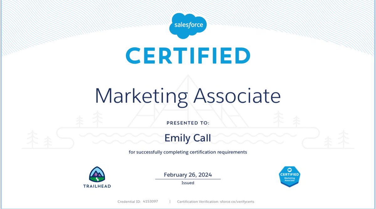 Lucky #7! 

I was happy to pick up this certification last night! 

Thanks to everyone reaching out about making certification material on this. We are super excited to be working on a course! 

Stayed tuned for updates! :)

#Salesforce #salesforcecertified