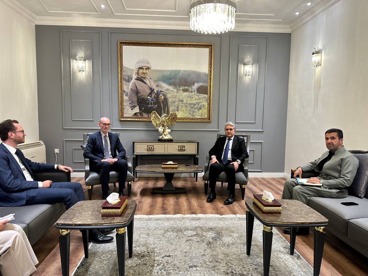 It’s always a pleasure to receive @SCHitchenFCDO UK Ambassador to Iraq @UKinIraq and #UK Consul General of @ukinerbil. Discussions touched on latest political developments in #Iraq & #Kurdistan region, the importance of implementing #Sinjar Agreement, conditions of IDPs and