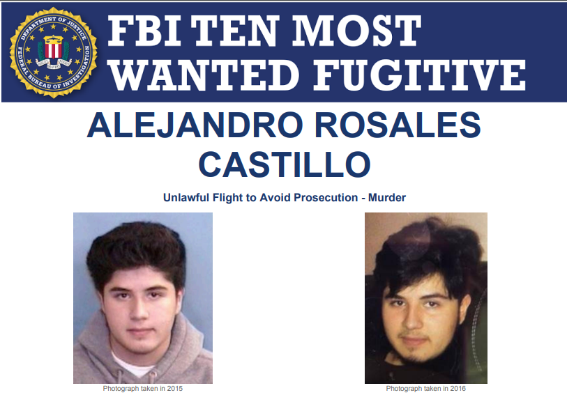 The #FBI offers a reward of up to $250,000 for info leading directly to the arrest of Ten Most Wanted Fugitive, Alejandro Rosales Castillo, wanted for his alleged involvement in the murder of a co-worker in Charlotte, NC, in 2016: fbi.gov/wanted/topten/…