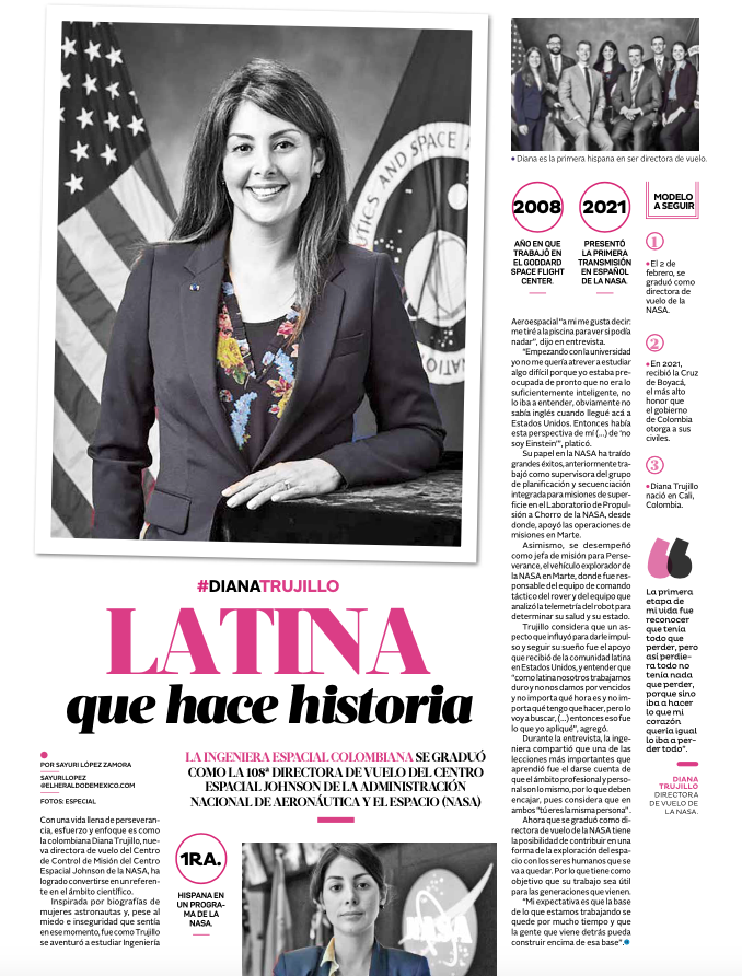 Sayuri_Lopez_'s tweet photo. La edición de hoy en #MenteMujer está dedicado a las mujeres en el espacio. Entrevistamos a dos grandes mujeres líderes en la NASA: Diana Trujillo (@FromCaliToMars) y @SandraCauffman 👩‍🚀✨
Más sobre sus historias en @heraldodemexico https://t.co/icBdqqIS1q