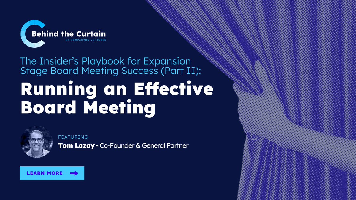 For more detail and insights on running board meetings like a pro, check out our latest blog post: companyon.vc/blog/running-a…