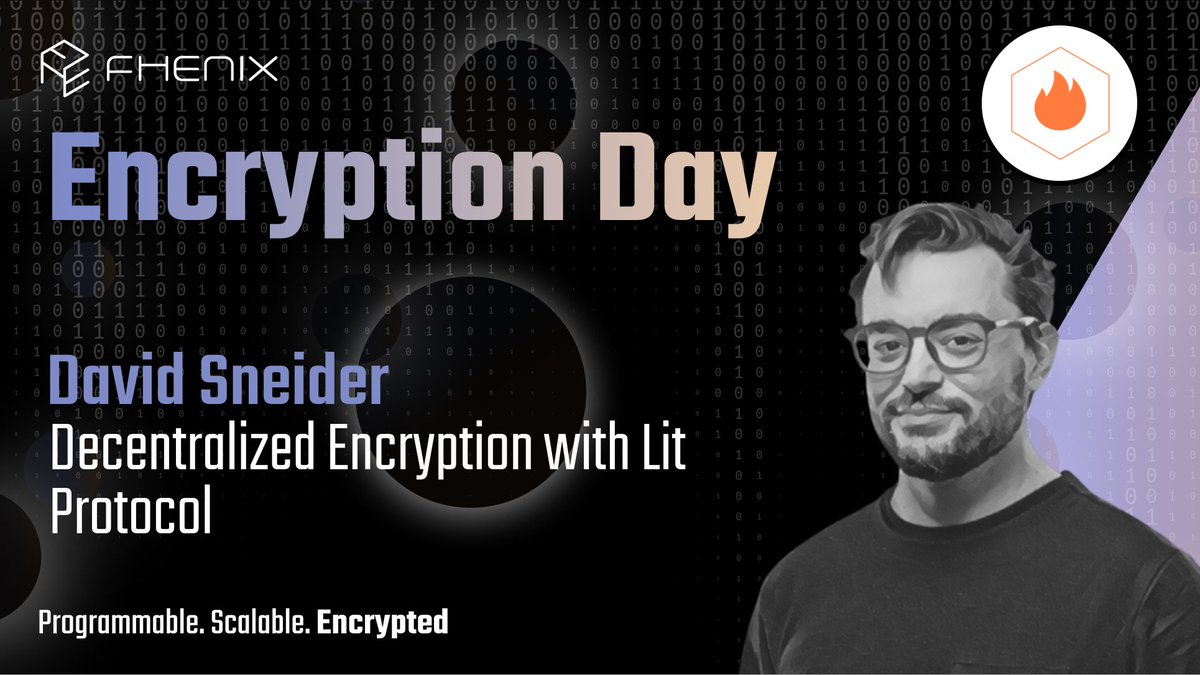 fhenix's tweet photo. 📢 SPEAKER ANNOUNCEMENT
✨ We are thrilled to welcome @davidlsneider from @LitProtocol as a speaker at #EncryptionDay24 on Feb 28th during @EthereumDenver!
Join us here: https://t.co/4KPLpbJAtR https://t.co/YnA76w9oZ5