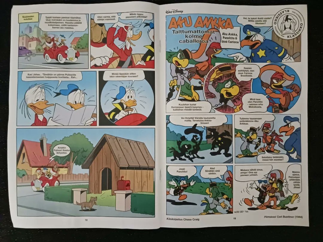 This week's #AkuAnkka magazine introducing Donald's family and friends. Featuring #UncleScrooge #HueyLouieDewey #FethryDuck #JoséCarioca and #PanchitoPistoles

The fun cover is made by #KariKorhonen 

#akuankka90 #donaldduck90 #rarecharacters  #duckfamily