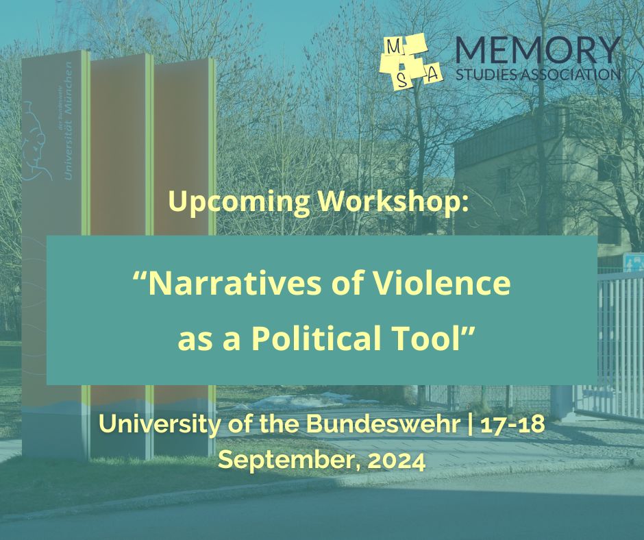🗣Upcoming Workshop!

🔶New workshop at the University of the Bundeswehr in Munich on: “Narratives of violence as a political tool”.

⚡For more information: bit.ly/3OYm6Cf

❗17-18 September, 2024, University of the Bundeswehr

#Workshop #MemoryStudies