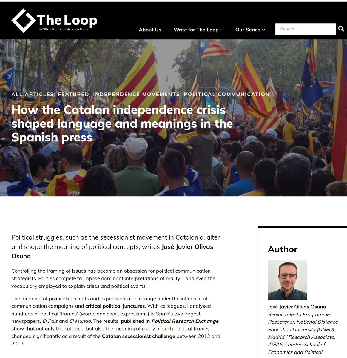 Post @ECPR_TheLoop on the impact of political conflict on language and meanings, using the example of the Catalan political conflict theloop.ecpr.eu/how-the-catala… It summarises our article 'Quantifying the ideational context' at @PRXjournal tandfonline.com/doi/full/10.10… #framing #polisci