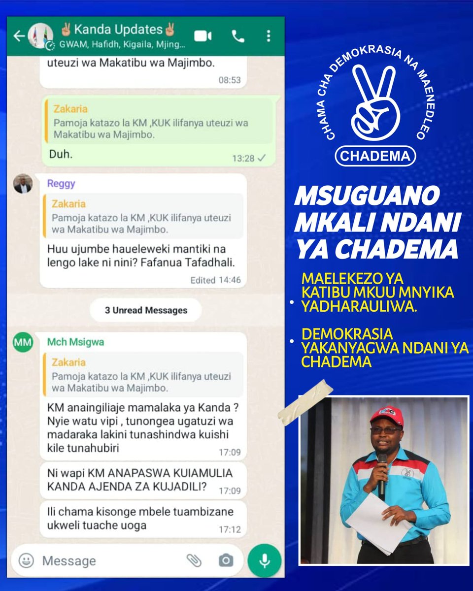 Vijana wa Mbowe waelewe mwaka huu wakimwaga mboga hatumwagi ugali tunapika mboga nyingine, hakuna fala

Mambo ya kukosa wote yalishapitwa na wakati.

Mnyika aelewe kabisa hakuna kitu anaweza kufanya, hizi ni dalili tu kwamba zama za ufalme wa Mbowe ziko ukingoni