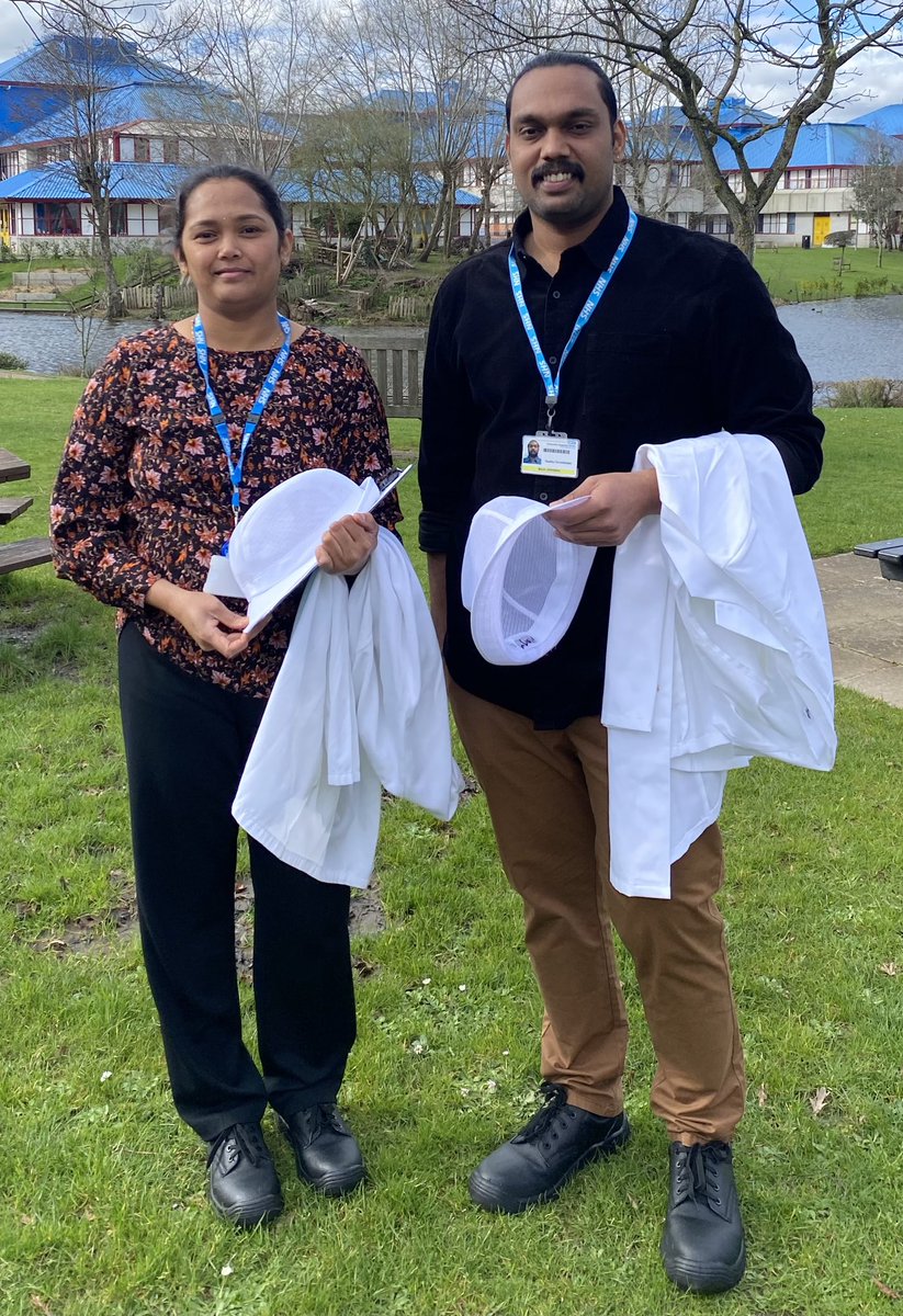 Building bench strength in the @UHD_NHS Catering team. So pleased to welcome Swetha& Maju to the @UhdCatering Quality Team💙Having worked alongside Maju in the Regen team so pleased to discover he had a degree in Catering&Hospitality Management that we could put to good use 🙌🙌