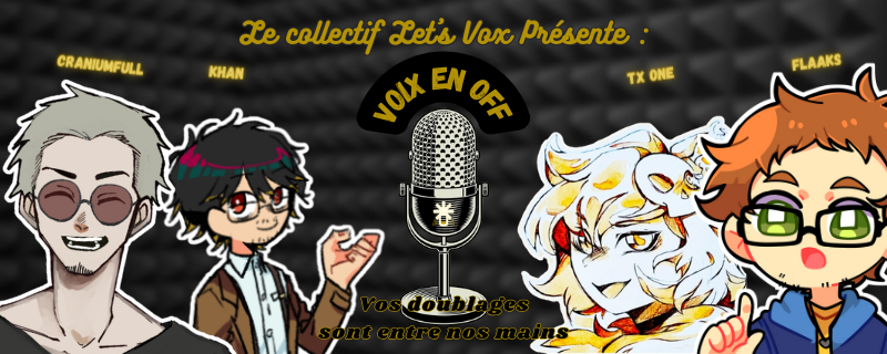 lets_vox's tweet photo. Bonsoir à tous,
"Voix en Off🎙️: L'émission où nous jugeons vos créations" revient sur vos écrans pour le Vendredi 1er Mars ! 🥳

Les inscriptions étant maintenant ouvertes, vous pouvez dès à présent y accéder avec le lien ci dessous👇:
https://t.co/UkIwAqtUon

Des bisous à vous❤️ https://t.co/1hosRWka3k