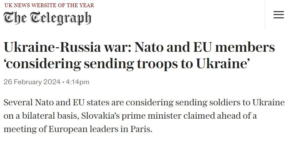 JUST IN - Several NATO and EU members are 'considering sending troops to Ukraine' on a 'bilateral basis.'