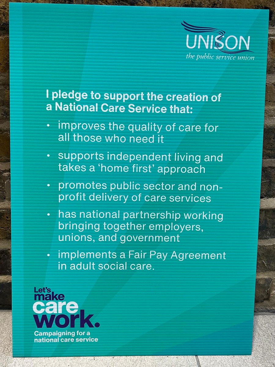 I am proud to support @unisontheunion campaign for a National Care Service. I know the difference good care can make and the challenges for those who need care and their family carers when it's not there.

#LetsMakeCareWork