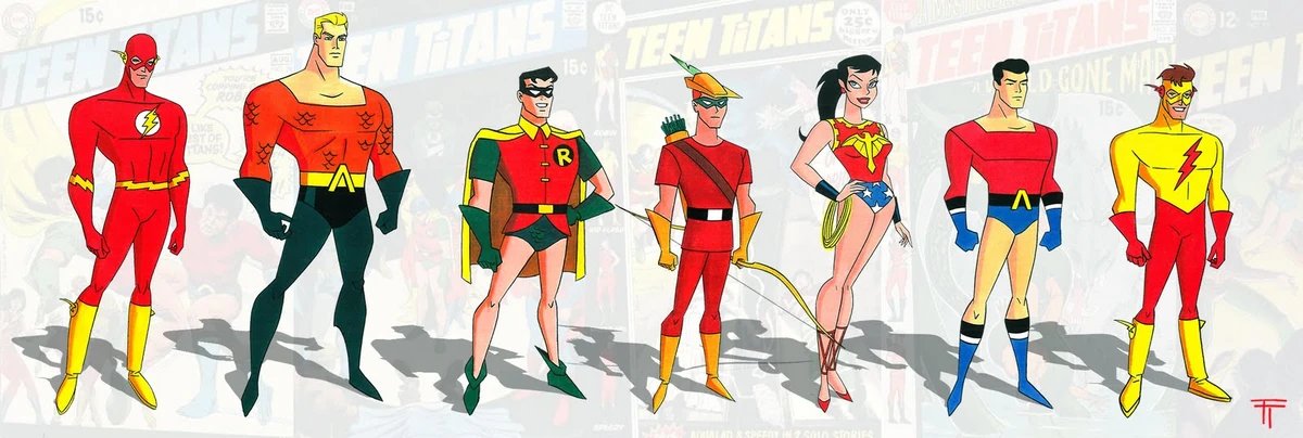 jackucomic's tweet photo. @Rayshaw72892096 @TheCartoonBase Because Bruce Timm and his team were better adapting DC Superheroes. They didn't bastardized them making them anime clichés.
And people deserves know the ORIGINAL Teen Titans correctly adapted. https://t.co/x8ui6In2mO