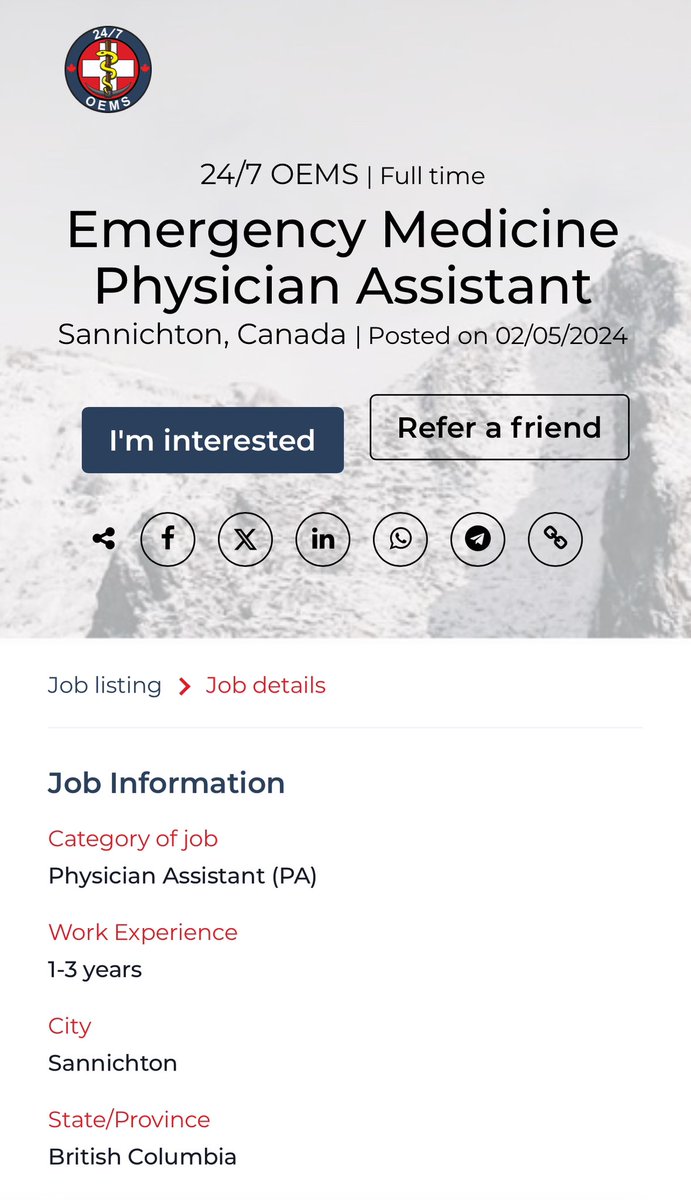 📣 The first job posting for PAs in BC! A monumental moment 👏👏👏
#BCNeedsPAs
 
<a href="/CAPA_ACAM/">CAPA | ACAM</a> <a href="/VanIslandHealth/">Island Health</a> <a href="/saanichnews/">Saanich News</a> <a href="/adriandix/">Adrian Dix</a> <a href="/Dave_Eby/">David Eby</a> <a href="/bcndp/">BC NDP</a> <a href="/cpsbc_ca/">CPSBC</a> <a href="/DoctorsOfBC/">Doctors of BC</a> @PAsofBC <a href="/RCC_bc/">Rural Coordination Centre of BC (RCCbc)</a> <a href="/BC_GP_Shortage/">BC Health Care Matters</a> <a href="/EmergencyCareBC/">Emergency Care BC</a> @SoniaFurstenau <a href="/shirleybond/">Shirley Bond 🇨🇦</a>

oems.zohorecruit.com/jobs/Careers/6…