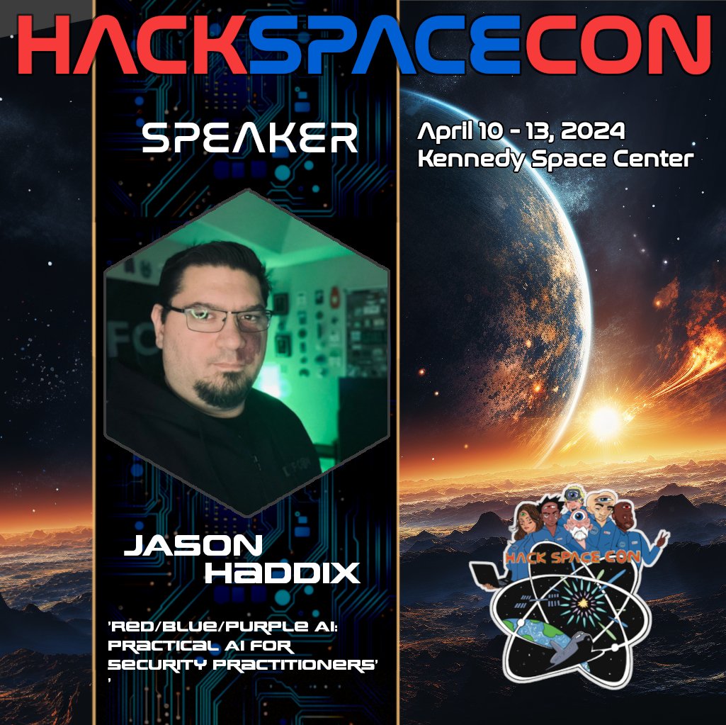 🚀 Excited to dive into 'Red/Blue/Purple AI' with @Jhaddix! Uncover practical AI tools for #cybersecurity teams. From AI-powered phishing to policy design, get ready to supercharge your security strategy. #AIinCybersecurity #SecurityInnovation #hsc24