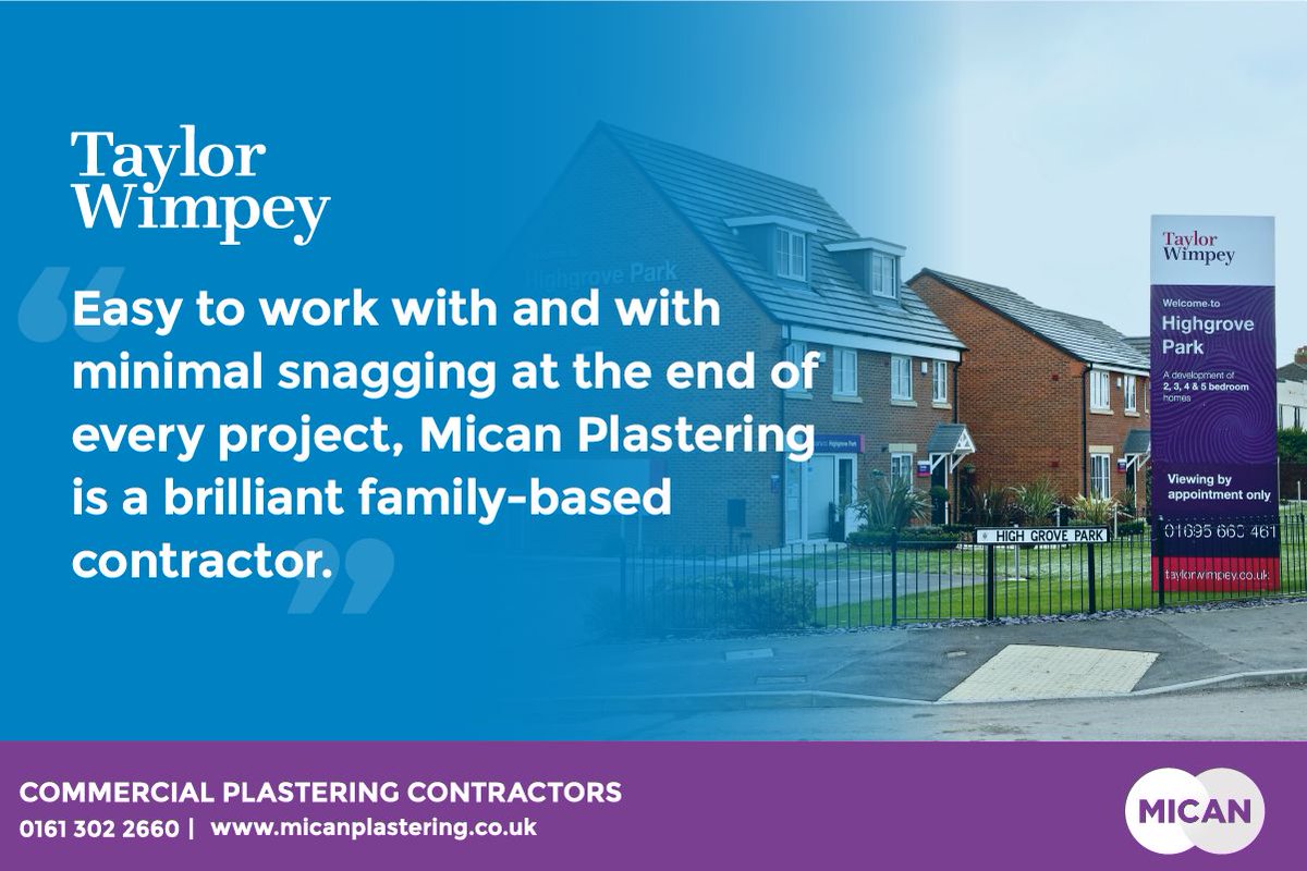 micanplastering's tweet photo. Thank you Taylor Wimpey for your great feedback!😊

Award-winning housebuilder Taylor Wimpey was formed in 2007 following the merger of George Wimpey and Taylor Woodrow. Like Mican Plastering, Taylor Wimpey shares values of quality, customer service and health and safety⭐ https://t.co/G4AuYGm0jL