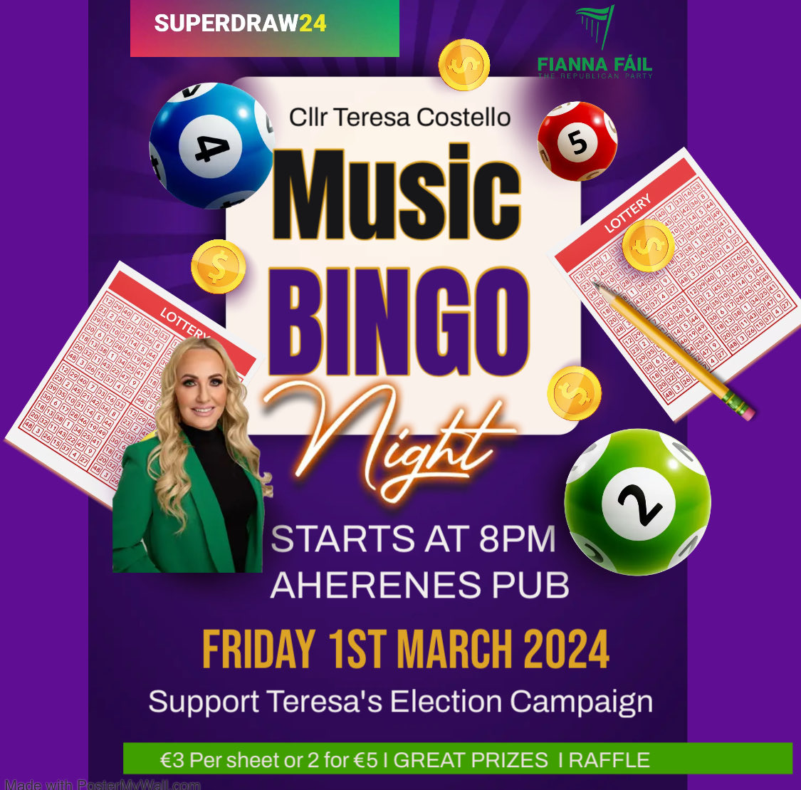 Come along this Friday night and support our local Cllr Teresa Costello.
