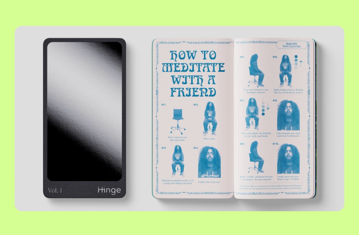 cadevann's tweet photo. I'm so excited for this @hinge 📖 as someone in a 4yr relationship I still appreciate the craftsmanship here. https://t.co/KKYmhYUnGz