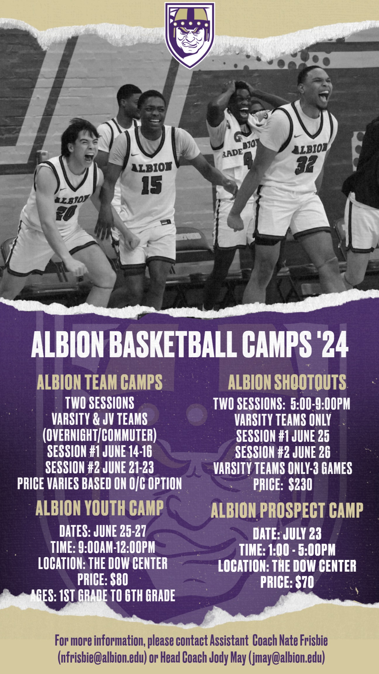 Albion College Men s Basketball on X 2024 Albion College Summer Basketball Camps Team Camp Shoot Out Registration https t r6xQs0uBGZ Kids Camp and Prospect Camp registrations to come soon. click on...