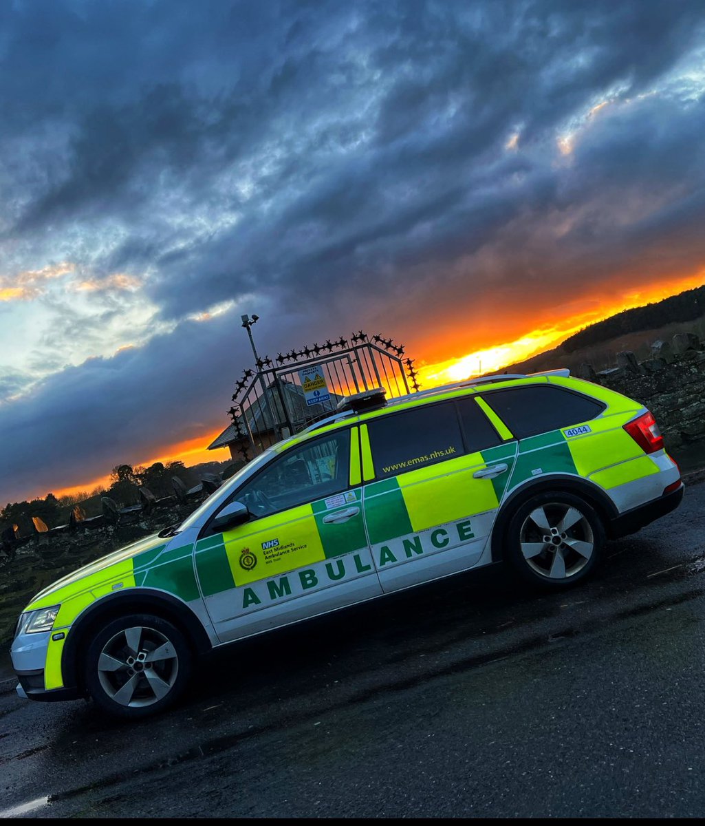 Cheeky sunset shot this evening on the way back to base. Longer days are almost here! @EMASNHSTrust