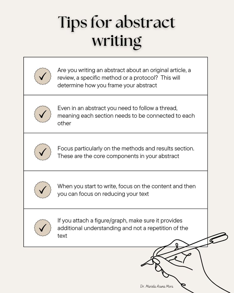 After having graded +30 abstracts for this #conference season. Here are some general tips on #abstract writing ⬇️ @AcademicChatter #AcademicTwitter #research #writingadvice