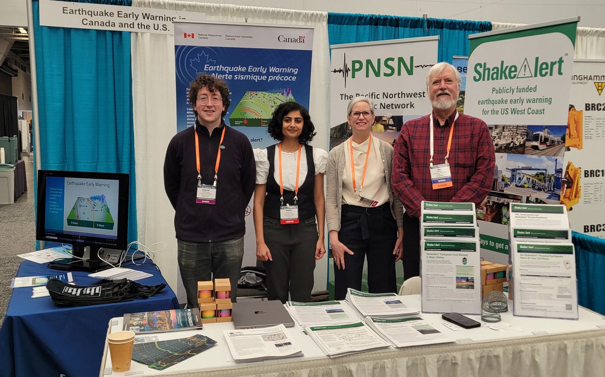 Earthquake Early Warning booth: @NRCan and @USGS_ShakeAlert for #Geo-Congress2024 - please visit if you're in attendance! Plus we'll have apanel session on Wednesday.