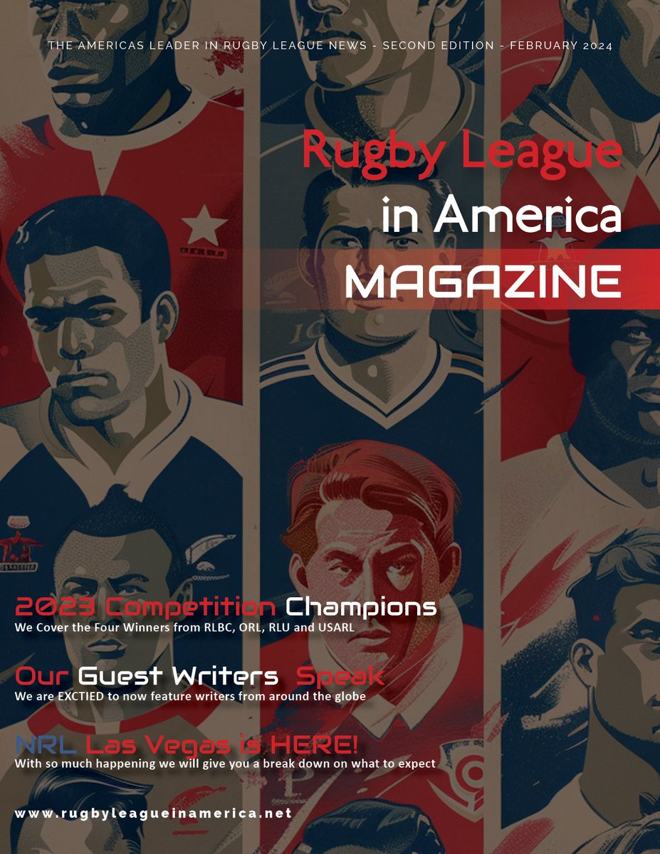 We are EXCITED to announce our Second Edition of RLA Magazine is out…just in Time for the biggest event in US Rugby League history. We are joined by 3 guest writers for this edition. 

rugbyleagueinamerica.net/blog

#rugbyleague #rugbyleagueinamerica #usarl #canadarl #magazine #sports