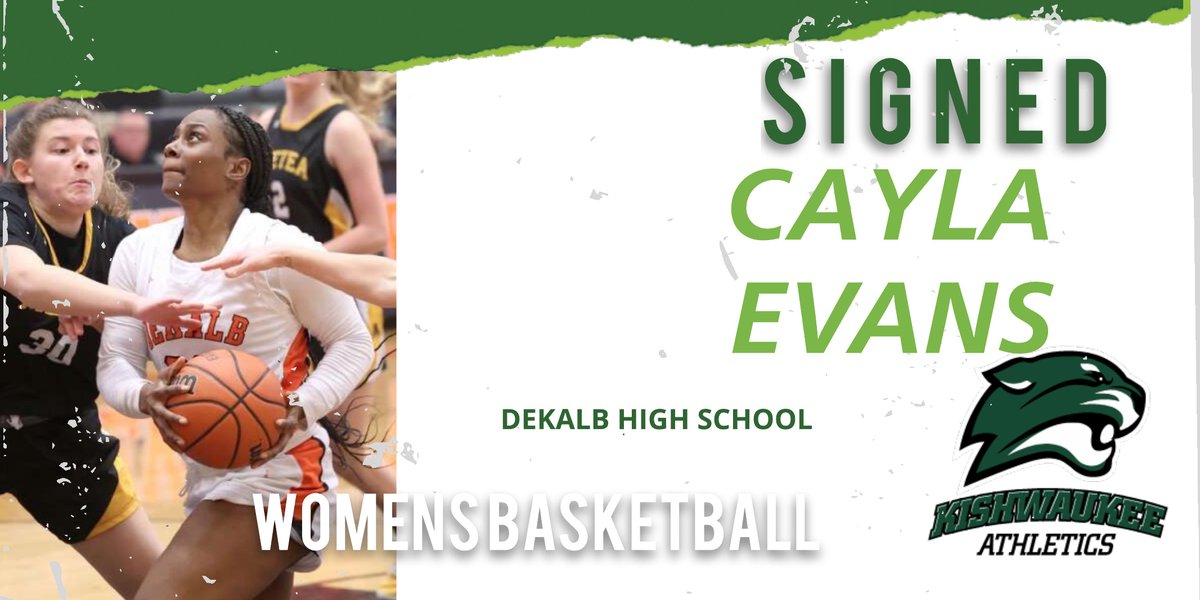 Signing Alert 🚨 - Excited to announce another 2024 recruit commitment ... welcome to the womens basketball program and Kougars Athletics Family !! - Cayla Evans , DeKalb HS #KishFam 🏀