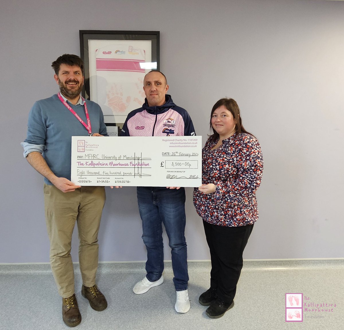 Today, we presented our next donation of £8,500 to @MCR_SB_Research at @MFH_Research in Manchester at Saint Mary’s Hospital. More to come on this story. Thank you for your support!