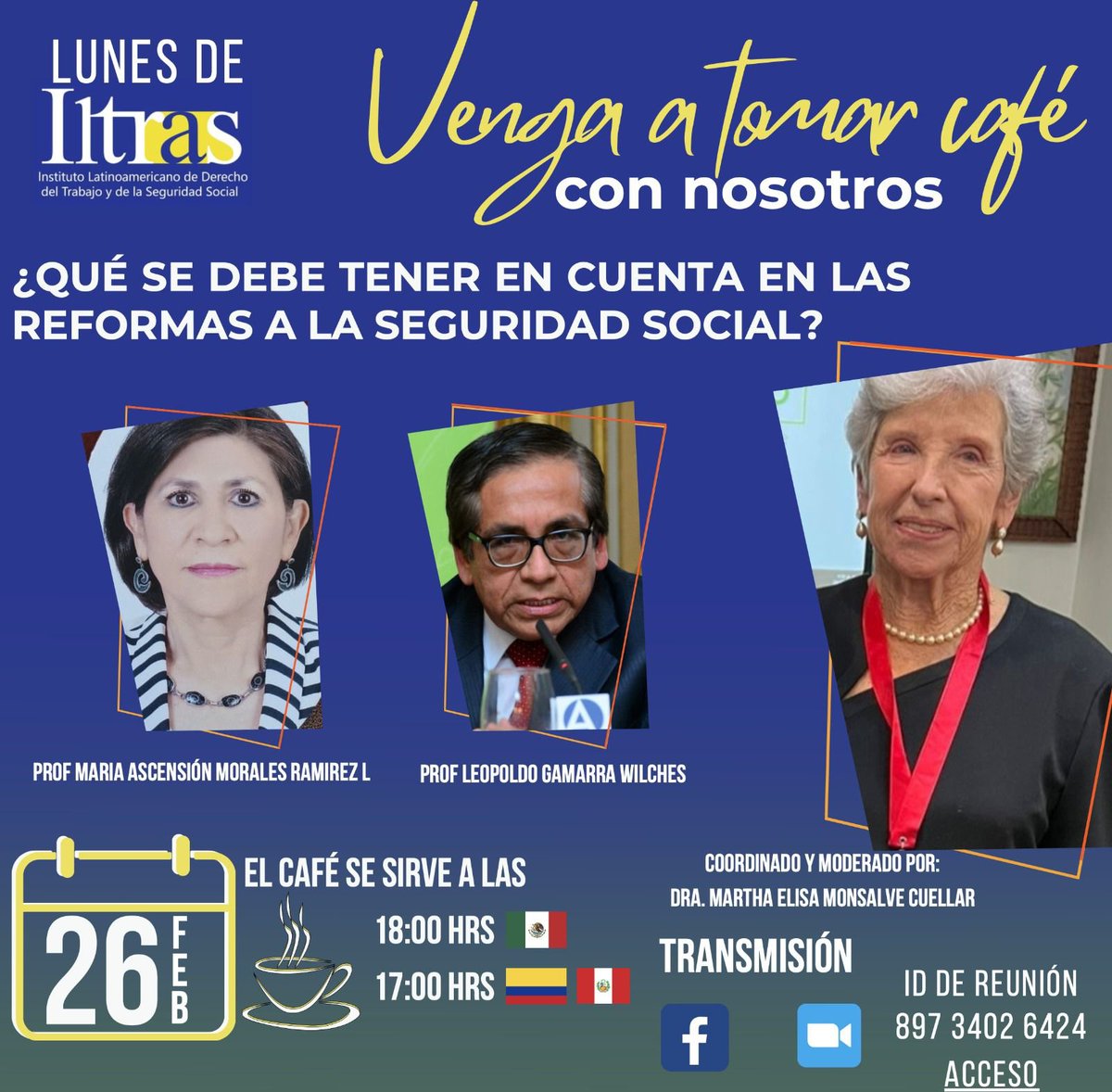 MaAscensionMor's tweet photo. Hoy, nos vemos en Iltras. ¡Acompáñenme a tomar café a las 18:00!
Vamos a hablar sobre: ¿QUÉ SE DEBE TENER EN CUENTA EN LAS REFORMAS A LA SEGURIDAD SOCIAL?
¡Están invitados! Reunión vía Zoom☕️ #Iltras #CaféConIltras #ReformasSeguridadSocial https://t.co/pf9LL7wCCr