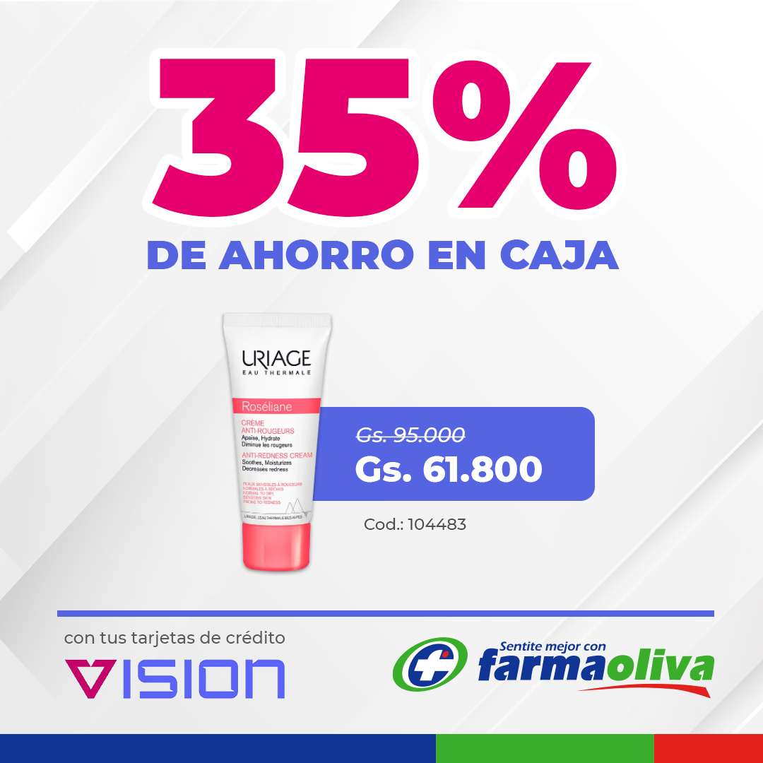 Tu piel merece lo mejor 🌟  Con tu tarjeta de crédito Visión Banco, disfrutá de un 35% de descuento en nuestra línea de productos de skincare. ¡Cuida tu piel al mejor precio! 💆‍♀️✨ ​
#Farmaoliva #OfertaEspecial #Skincare #Descuento #VisiónBanco