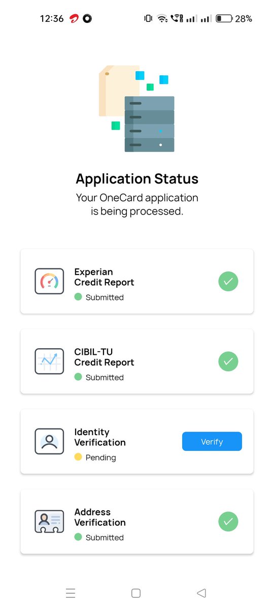 jash_unadkat's tweet photo. @OneCardHelp Installed the app to apply for the card..however Unable to proceed as the verification pending stage is not completing despite confirming the details. Need urgent resolution. https://t.co/or1g9YFPPB