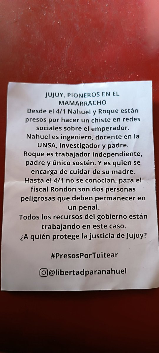 <a href="/LANACION/">LA NACION</a> Esto me dieron en una calle de S.S.deJujuy