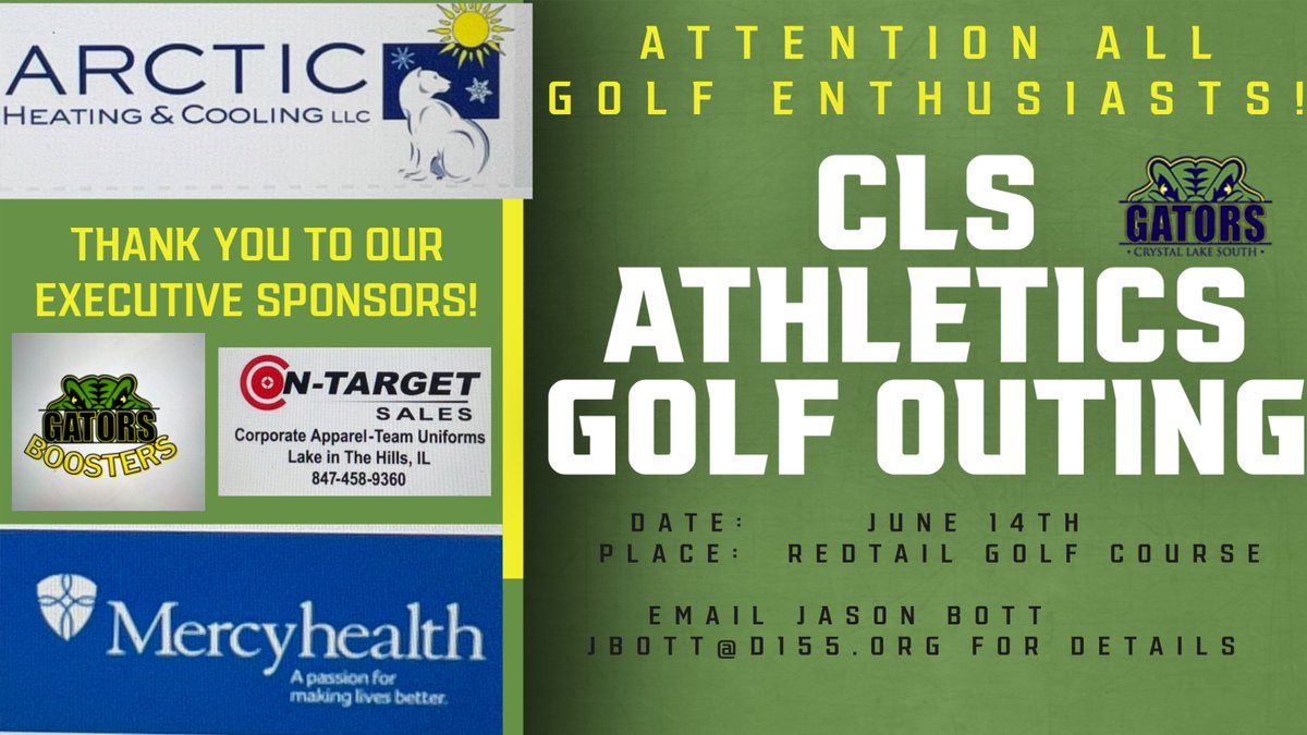 ATTENTION GOLF FANS!  Get your spot secured for the 11th annual CLS Golf outing at Redtail!  If you want to donate any raffle baskets or donations, please email Jason Bott , jbott@d155.org. 

chsd155.revtrak.net/Fundraisers/RW…
