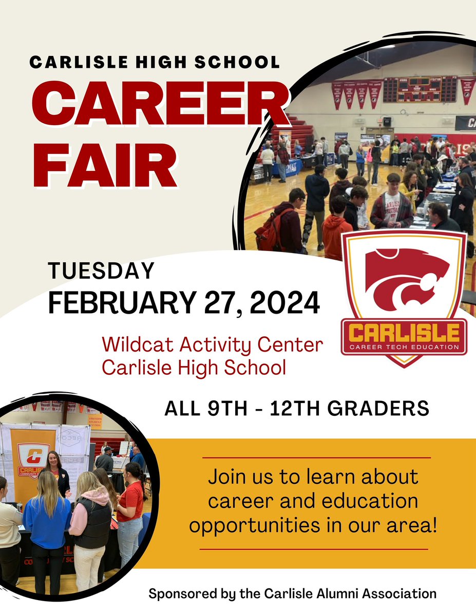 CarlisleCTE's tweet photo. Can’t wait to see everyone tomorrow! 

Thank you to the Carlisle Alumni Association for sponsoring this event! https://t.co/dqxcSr2EIU