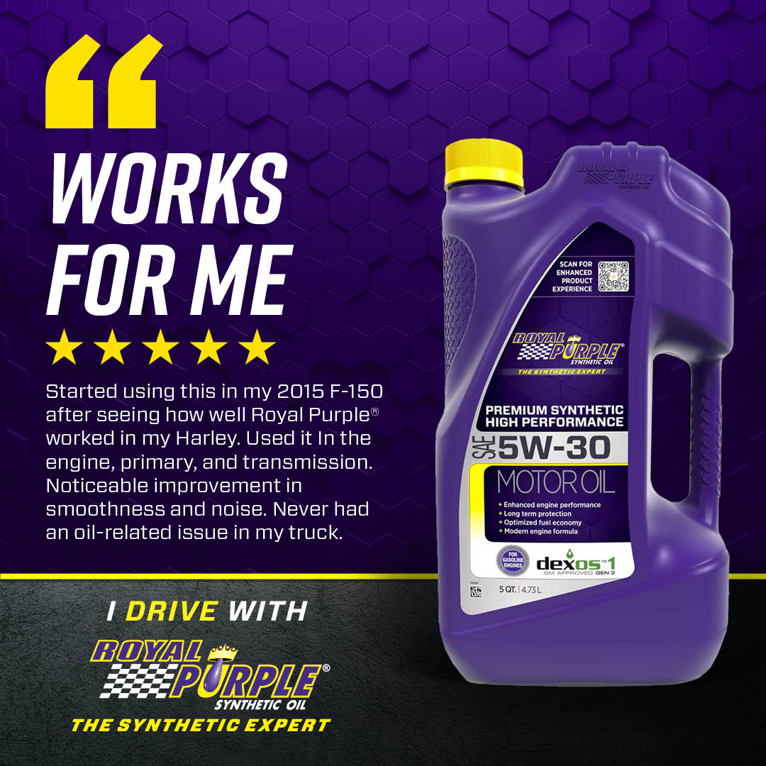 Royal Purple High Performance 0W-20 Synthetic Motor Oil - 5 Quart Bottle (51020)