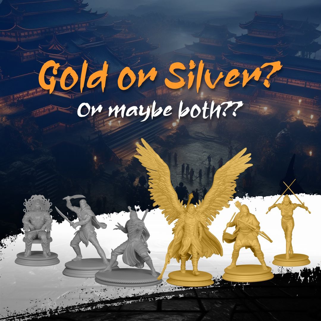 gaiagamez's tweet photo. 🔥🎨 Spice up your tabletop battles with Ninjas Unleashed Miniatures!

Discover our finely crafted collection embodying stealth, skill, and style. 

💫 Gold or Silver? Try both! 💫

Pick your favorite and unleash these awesome figures on your battlefield. 
#boardgames https://t.co/QUnGpfxgXb
