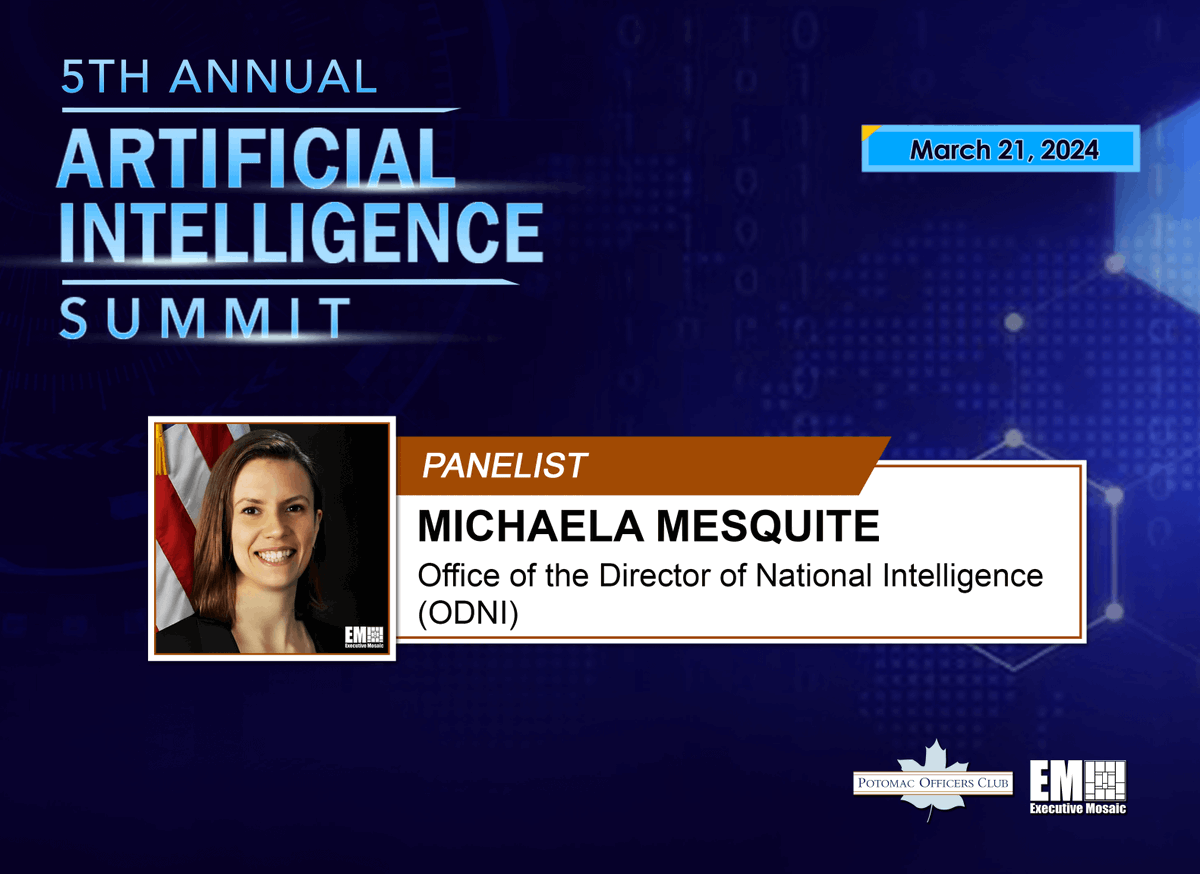 PotomacOfficers's tweet photo. We are pleased that Michaela Mesquite of @ODNIgov has joined the panel at the 5th Annual AI Summit on Thursday, Mar. 21st!
Register: https://t.co/IJdxMnKvya
#POCAI5
@BoozAllen
@ECStechHQ
@myempowerai
@WeAreHII
@RedhorseCorp
@fearlessbmore
@SOSi_HQ
@primer_ai
@ManTech
@Dataminr https://t.co/WhktLP3LWJ