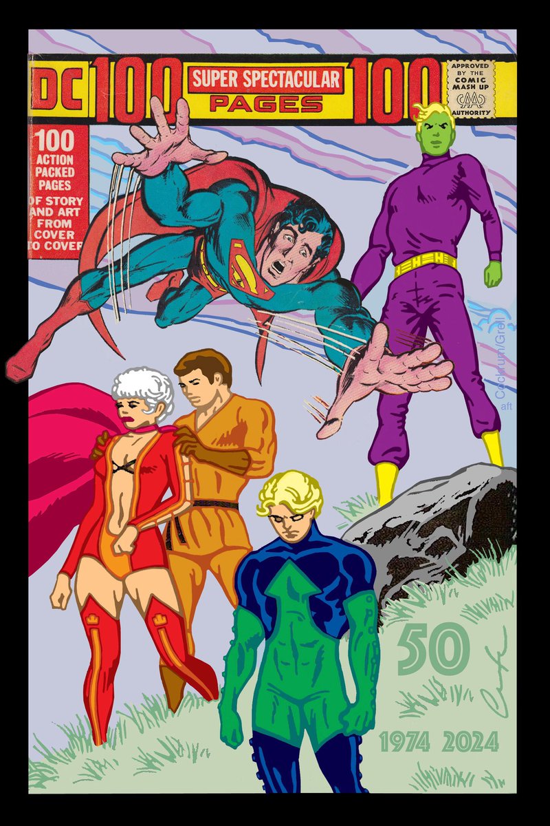 #50YearsAgoToday #Superboy #comics #202 #starring #TheLegionOfSuperHeroes was the first #100pageSuperSpectacular to feature #NewTalesOfTheSuperTeensFromTheFuture introduced #newSeriesArtist #MikeGrell & ran #theLastTale of #DaveCockrum’s run since #heStartedDrawingTheTeamIn1972😥