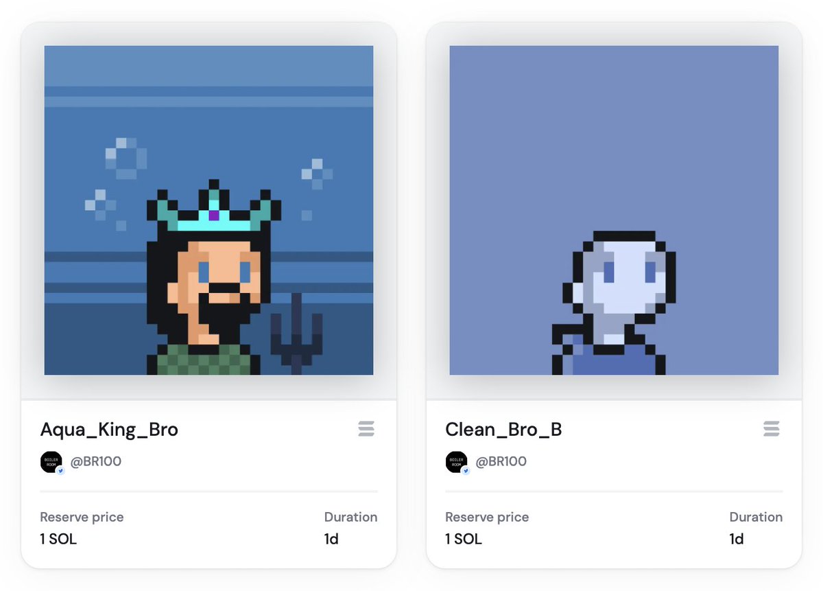 casito24's tweet photo. Aqua_King & Clean_Bro on 24h auction👇
We've got two fresh faces in the Discord this week, keeping us intrigued... stay tuned!👀
#BR100 https://t.co/FBd9pRqQC9