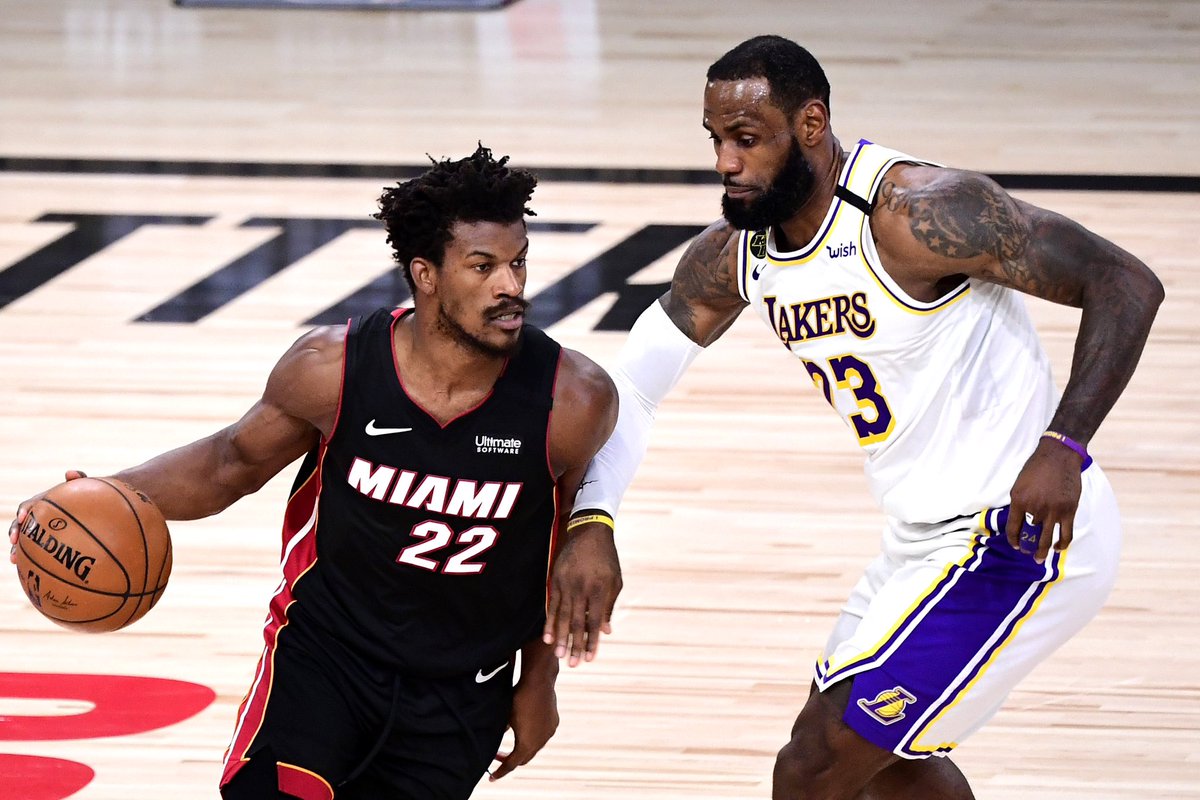 Highest PPG by a small forward in the finals (one year) Miami Heat

LeBron James 2011-12 ( 28.6 PPG )

Jimmy butler 2019-20 ( 26.2 PPG )

Jimmy butler 2022-23 ( 21.6 )

Via @Stat_pad22