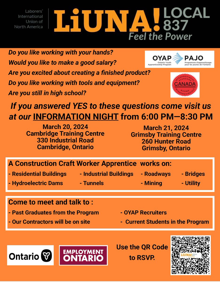 WCDSB_OYAP (@oyapcoordinator) on Twitter photo Interested in pursuing a career in the Construction trades. Come join us for a "FREE" Family Information Night at one of the 2 LIUNA Local 837 opportunities. Register at - bit.ly/3uPiICV
<a href="/LiUNACanada/">LiUNA! Canada</a>
<a href="/WCDSBInnovates/">WCDSBInnovates</a>
<a href="/WCDSBNewswire/">WCDSB</a>
<a href="/OYAPCoordinator/">WCDSB_OYAP</a>
<a href="/Local837/">LiUNA! Local 837</a> Interested in pursuing a career in the Construction trades. Come join us for a "FREE" Family Information Night at one of the 2 LIUNA Local 837 opportunities. Register at - bit.ly/3uPiICV
<a href="/LiUNACanada/">LiUNA! Canada</a>
<a href="/WCDSBInnovates/">WCDSBInnovates</a>
<a href="/WCDSBNewswire/">WCDSB</a>
<a href="/OYAPCoordinator/">WCDSB_OYAP</a>
<a href="/Local837/">LiUNA! Local 837</a>