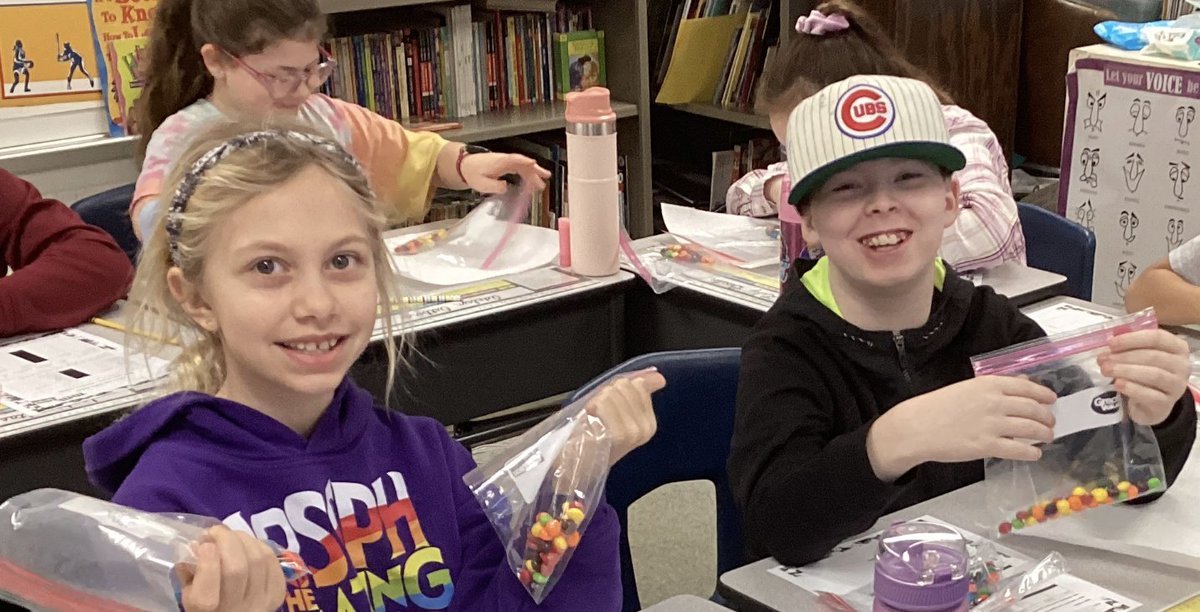 4th grade worked on fractions this past week using some M&amp;Ms and Skittles, they had a lot of fun learning! #KellerProud #KirbyONE40 #EveryChildEveryDay