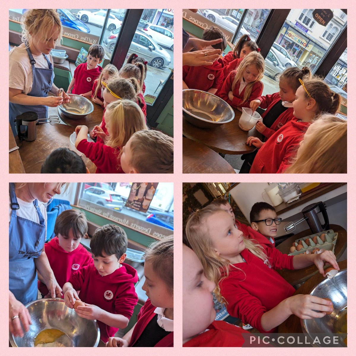 Am bore gwych yn dysgu am hufen ia A wonderful learning experience at The Looking Glass Ice Cream parlour making our own sorbet and waffles @llandudnoice